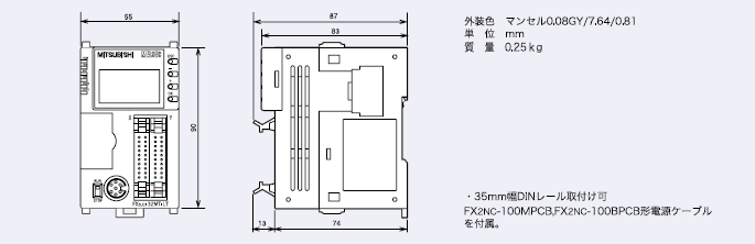 外形寸法FX3UC-32MT-LT